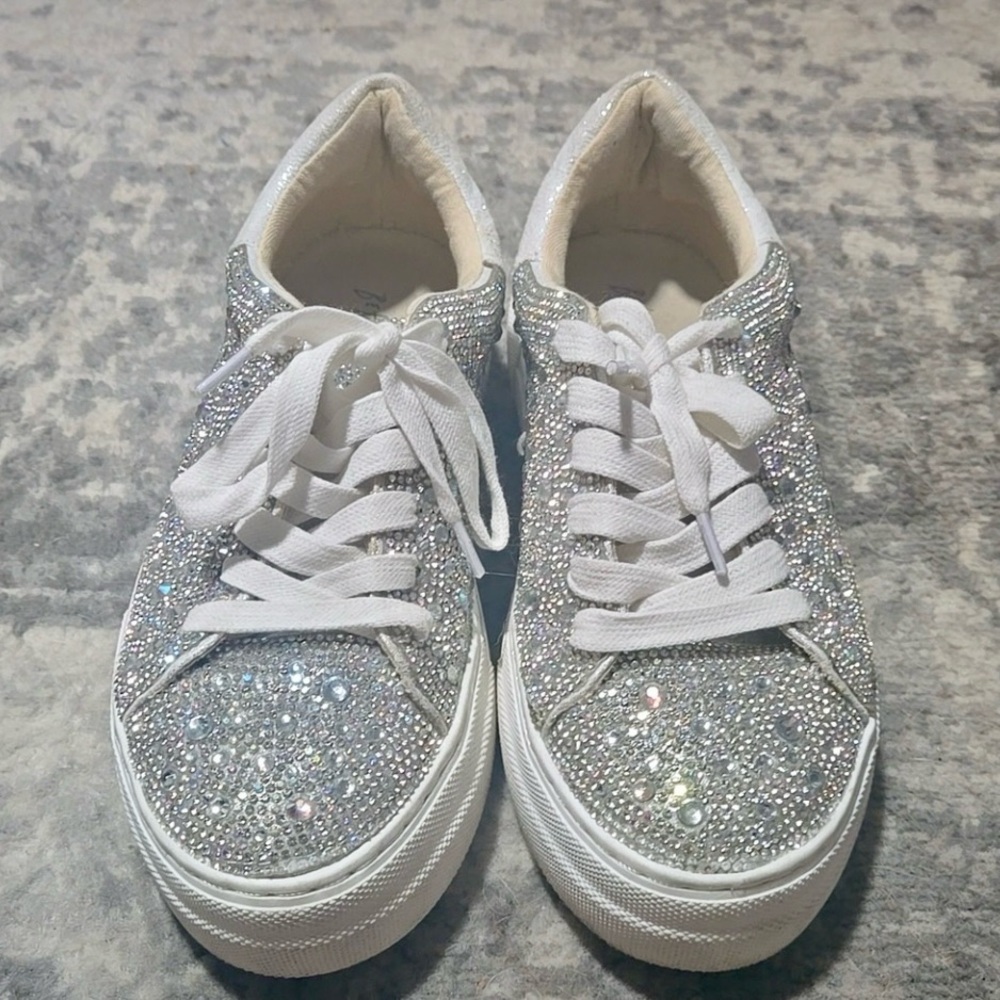 Betsy Johnson Rhinestone Platform Sneakers Size 10